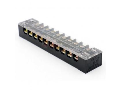 Клеммная колодка 10-разрядная TB-1510 15A / 600V, сечение провода 0,5-1,5мм2, 50 шт в упаковке, цена