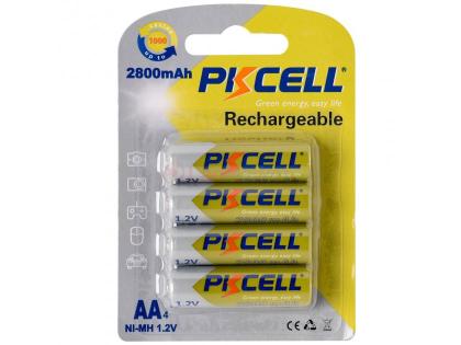 Аккумулятор PKCELL 1.2V AA 2800mAh NiMH Rechargeable Battery, 4 штуки в блистере цена за блистер