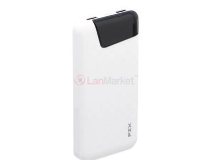Power bank 10000mAh PZX-YV07, USB-2.1A + 1A + кабель USB micro, White, Blister-BOX