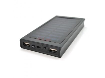 Power bank 20000 mAh Solar, ударо защищеный прорезиненный корпус, Black, Corton BOX