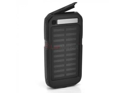 Power bank 5000 mAh Solar, (5V / 200mA), 2xUSB, 5V / 1A / 2.1A, USB &amp;lt;-&amp;gt; microUSB, удар
