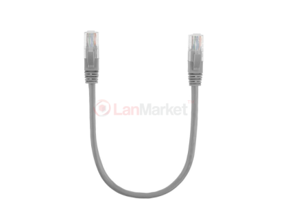 Патч-корд литой, UTP, RJ45, Cat.5e, 0.3m, серый, Cu (медь)