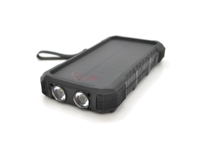 Power bank 20000 mAh Solar, Type-C / PD / QC3.0, ударозащищеный прорезиненный корпус, Black, Corton 