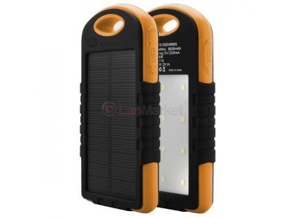 Power bank 12000 mAh Solar, (5V / 200mA), 2xUSB, 5V / 1A / 2,1A, USB &amp;lt;-&amp;gt; microUSB, уда