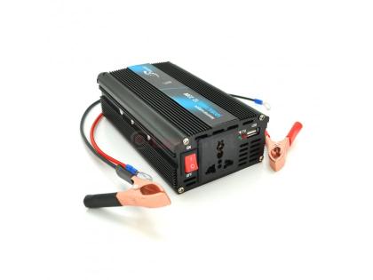 Инвертор напряжения PI 500ВА(300Вт), 12 / 220V, approximated, 1 универсальная розетка, клемы + кроко