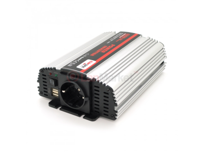 Инвертор напряжения Carspa-600-242 (600Вт), 24 / 220V, approximated, 1Shuko, USB, клеммы, Box Q15