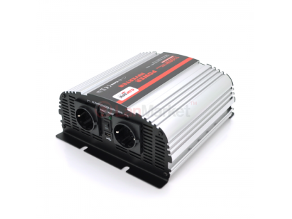 Инвертор напряжения Carspa-1200-242 (1200Вт), 24 / 220V, approximated, 2Shuko, USB, клеммы, Box Q4