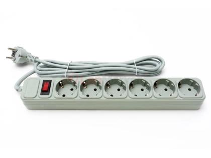Сетевой фильтр PROLOGIX 075P6-30G, 220В 10А, 6 розеток, 3м, серый, box Q30