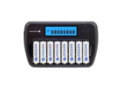 Универсальное ЗУ everActive ZN827, 8 каналов, Ni-Cd/Ni-Mh, 220V/12V, Refresh, LCD, Box	