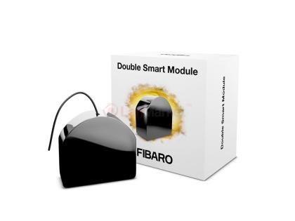 Умное реле Fibaro Double Smart Module 2x1.5kW, черный