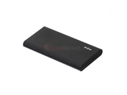 Power bank 8000mAh PZX-C128, USB-1A + mini USB +кабель USB micro, LED фонарик, Black, Blister-BOX