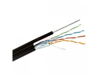Кабель витая пара Standard FTP 4x2x0.5мм, наружный, Cat. 5E, CCA, PVC+PVE, 305м с троссом 1,2 мм