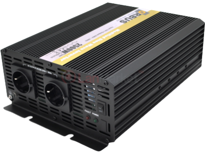Инвертор напряжения ORBUS ORMS24-2500 (2500Вт), 24 / 220V, approximated, 2 Shuko, клемные провода, 6