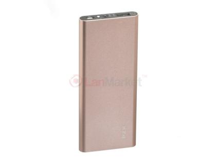 Power bank 11200mAh PZX-C118, USB-2.1A + mini USB +кабель USB micro, LED фонарик, Rose-gold, Blister