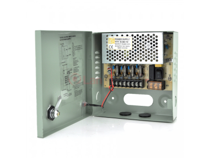 Импульсный блок питания 12V-5A/4CH в боксе с замком