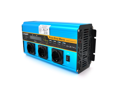 Инвертор напряжения LY5000W (DC:2500W), 12 / 230V с аппроксимированной синусоидой, 3 универсальных р