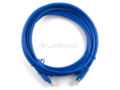 Патч-корд литой, UTP, RJ45, Cat.5e, 10m, синий, Cu (медь)