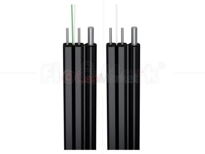 Оптический FTTH кабель FTTH01-SM-S+, негорючий, стальная пров, несущий эл. (FTTH001-SM-18)