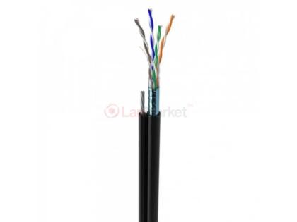 КНПЭт FTP (4*2*0.5) 4p 24 AWG, (CCA), изоляция ПВХ+ПЭ, для нар. работ с тросом, 305м