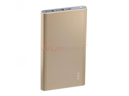 Power bank 20000mAh PZX-C158, USB-1A + mini USB +кабель USB micro, LED фонарик, Gold, Blister-BOX