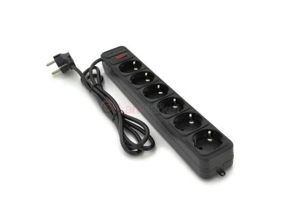Сетевой удлинитель Gembird SP6, 220В 10А, 6 розеток, 1.8 м, Black, Q40