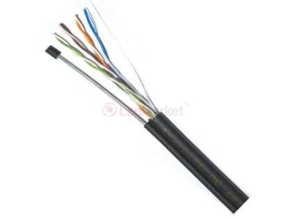 КНПп UTP (4*2*0.51) 4p 24 AWG, (CCA), изоляция ПВХ, наружный с проволокой, 305м, черный