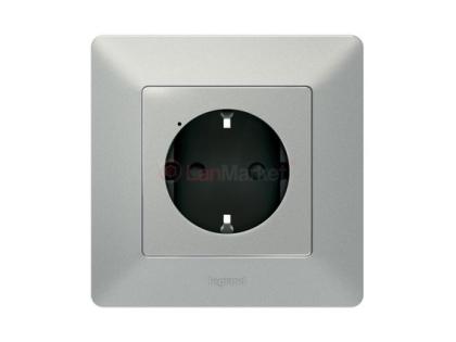 Умная розетка 2К + З (Valena Life with NETATMO), 16А 230В, алюминий