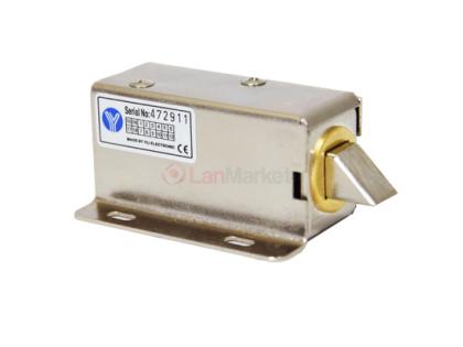 Накладной миниатюрный электрозамок YE-302A (POWER-CLOSED), 12V DC / 600mA, 54,5 х 41 х 28 