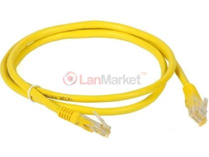 Патч-корд литой, UTP, RJ45, Cat.5e, 0,3m, желтый, Cu (медь)