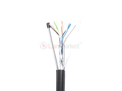 КНПЭп FTP 4p 24 AWG, (CCA), изоляция ПЭ, экран, наружный с проволокой, 305м, черный