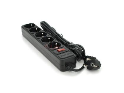Сетевой удлинитель Maxxter SP5, 220В 10А, 5 розеток, 3 м, Black, Q30