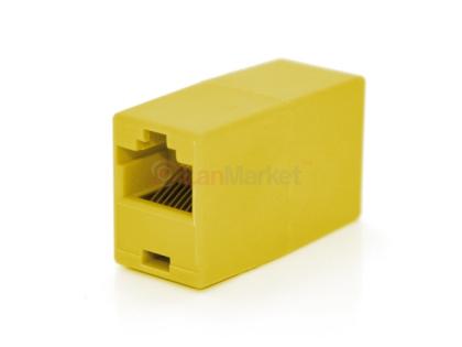 Соединитель RJ45 8P8C мама / мама RJ45 для соединения кабеля, желтый