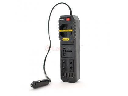 Инвертор напряжения в прикуриватель Voltronic, 200W, 12 / 220V, Line-Interactive, универсальная розе