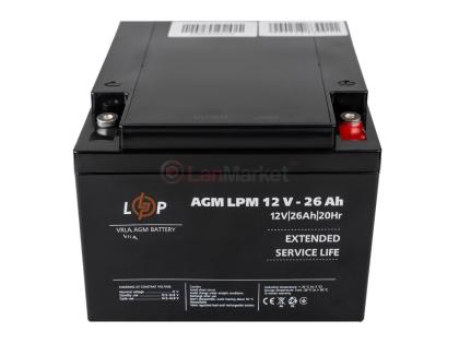 Аккумулятор AGM LPM 12V-26 Ah под болт М5