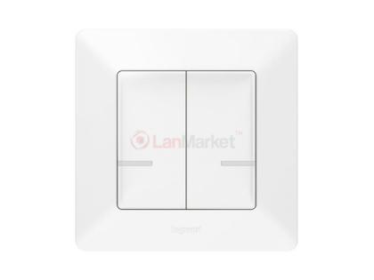 Умный беспроводной выключатель 2-клавишный Valena Life with NETATMO, белый