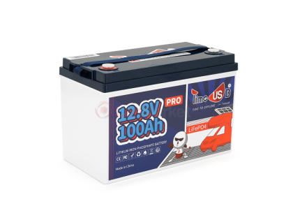 Акумуляторна батарея LiFePO4 Timeusb 12V 100Ah Pro, 1280Wh, BMS 100A, 330*172*216мм