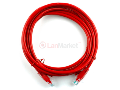 Патч-корд литой, UTP, RJ45, Cat.5e, 10m, красный, Cu (медь)