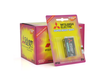 Батарейка Super Heavy Duty MITSUBISHI 9V 1pc/card, 10pcs/inner box, 270pcs/ctn	