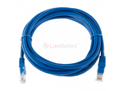 Патч-корд литой, CCA, UTP, RJ45, Cat.5e, 3m, синий Q400