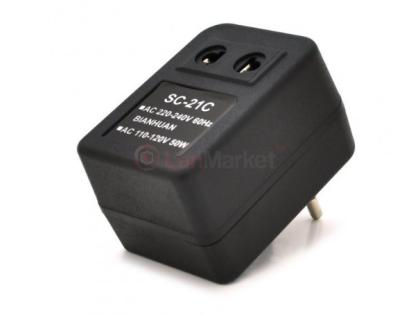 Преобразователь напряжения трансформаторный 50W Input 220 V/Output 110V, + универсальная розетка