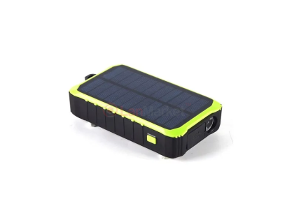 Powerbank WKDT-083 12000mAh, с ручным приводом DC:5V / 2.1A, 2*USB, LED, Black-green