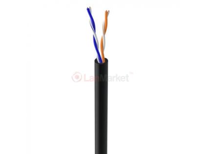 КНП UTP (2*2*0.5) 2p 24 AWG, (CCA), изоляция ПЭ, для нар. работ, 500м, Black