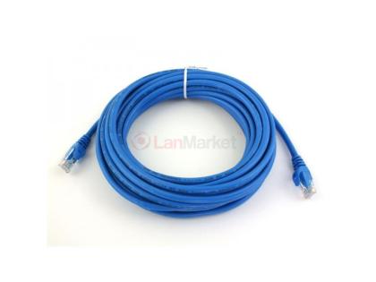 Патч-корд литой, UTP, RJ45, Cat.6, 10m, синий, Cu (медь)