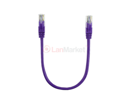 Патч-корд литой, UTP, RJ45, Cat.5e, 0,5m, фиолетовый, Cu (медь)