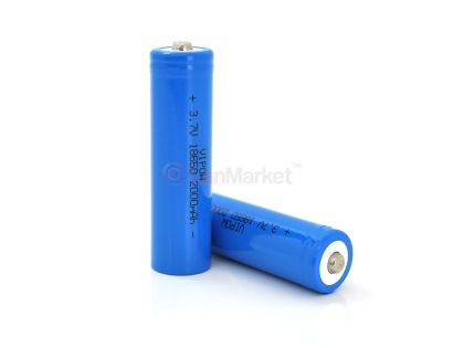 Аккумулятор 18650 Li-Ion Vipow ICR18650 TipTop, 2000mAh, Blue