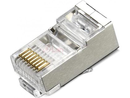 Коннектор Merlion RJ-45 8P8C FTP Cat-6 (100 шт/уп.) экранированный (позолоченые)