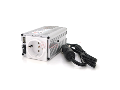 Инвертор напряжения Mervesan MSI-15012 (150W), 12 / 220V, approximated, 1Shuko, USB, клемы + зажимы,