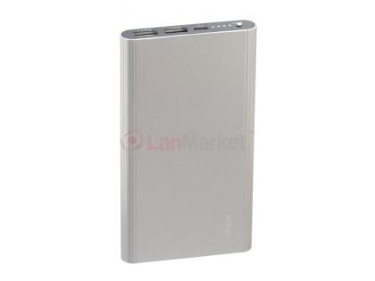 Power bank 20000mAh PZX-C158, USB-1A + mini USB +кабель USB micro, LED фонарик, Gray, Blister-BOX