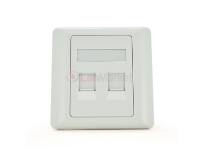 Рамка 86х86 под 2 модуля Keystone Jack RJ-45 кат.5E UTP, 2-port Q100