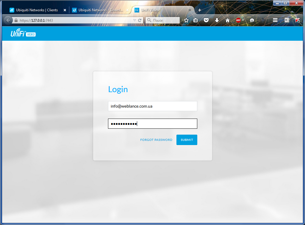 UniFi Video Camera Dome UniFi Video Camera Dome авторизация в системе контроллера